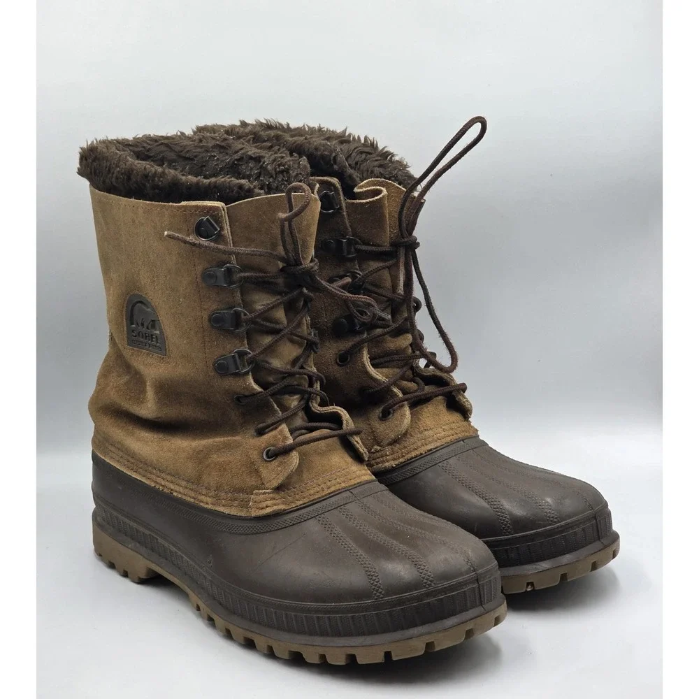 Vintage Sorel Mens 9 Canada Leather Pac Boots Insulated Snow Winter Boots